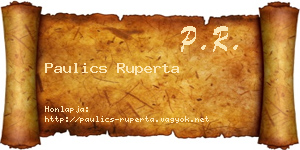 Paulics Ruperta névjegykártya